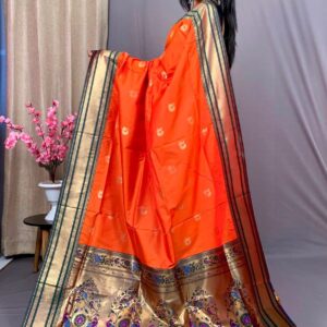 Soft Kanjivaram Paithani Silk Saree with Peacock Pallu