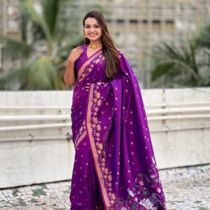 Banarasi Silk Lotus Paithani Saree
