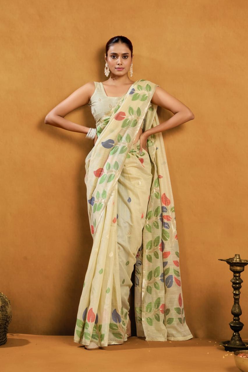 Jamdani Spun Cotton Saree - Image 3