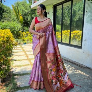 Pure Soft Paithani Silk Saree – Minakari Pallu