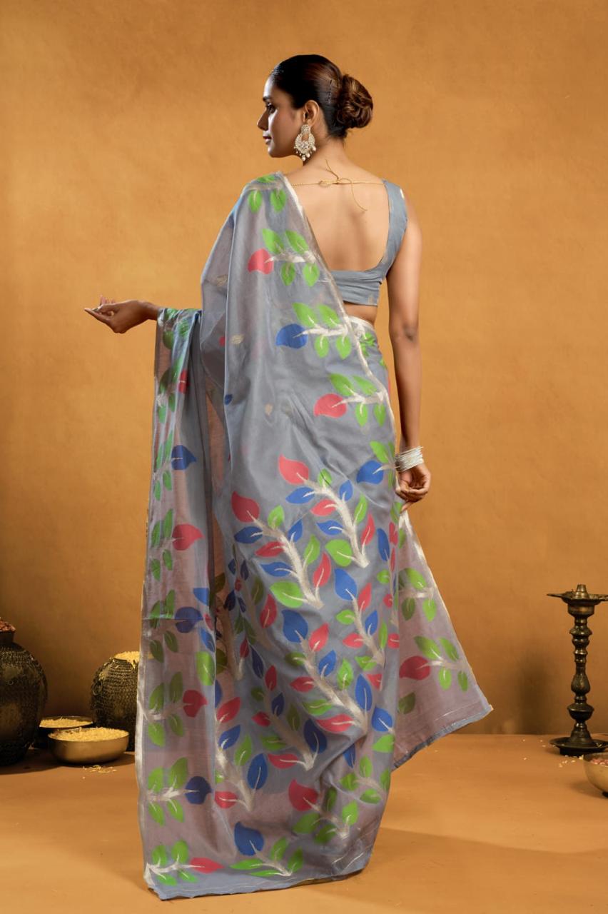 Jamdani Spun Cotton Saree - Image 5