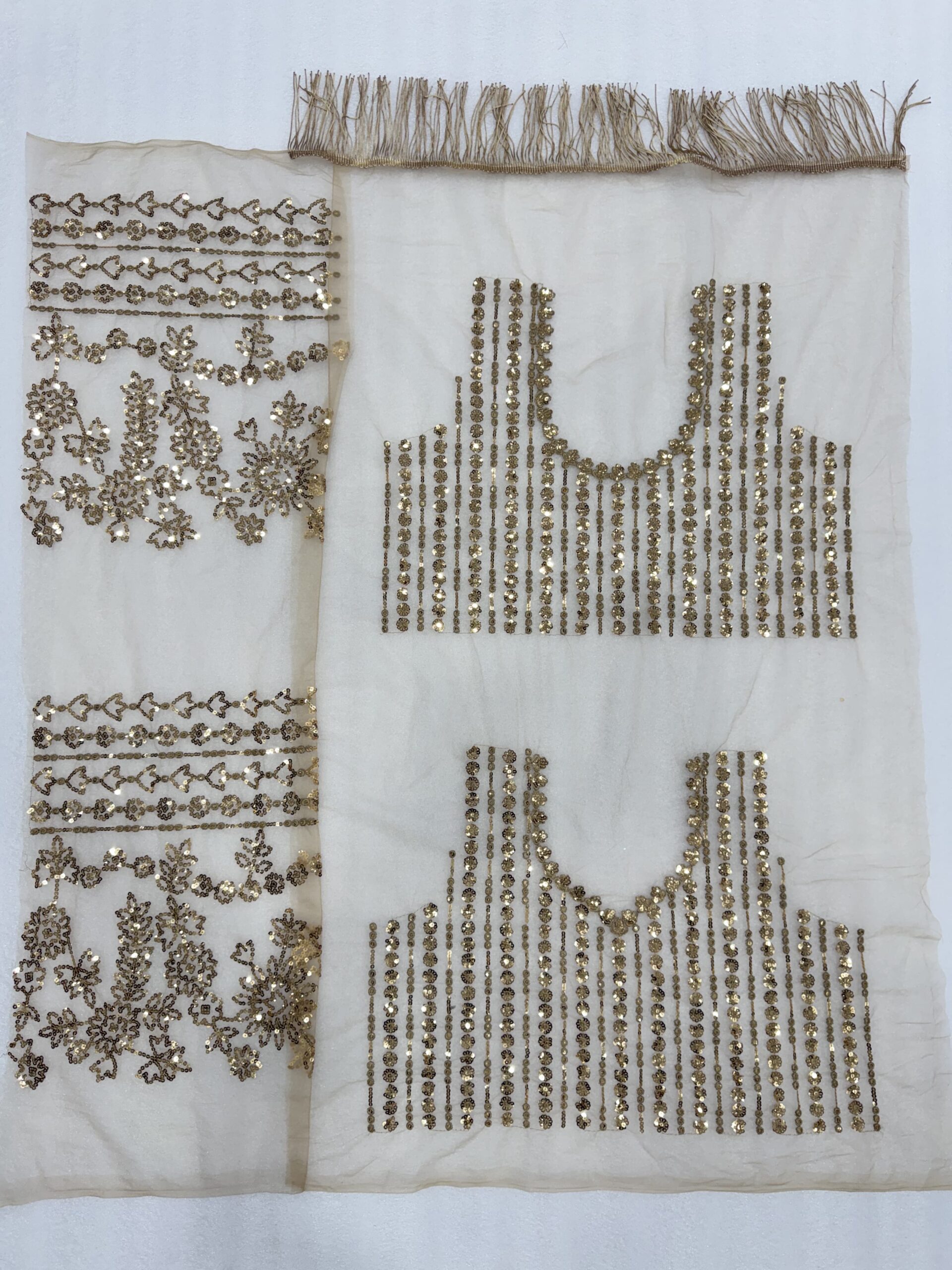 Inspired Premium Golden Butterfly Net Sequin Saree - Image 5