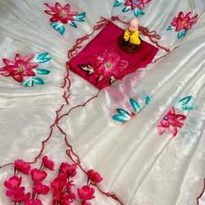 Ivory Pure Soft Silk Saree