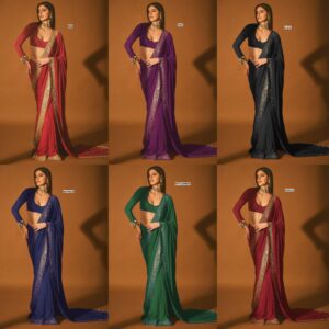 Maroon Soft Organza Saree