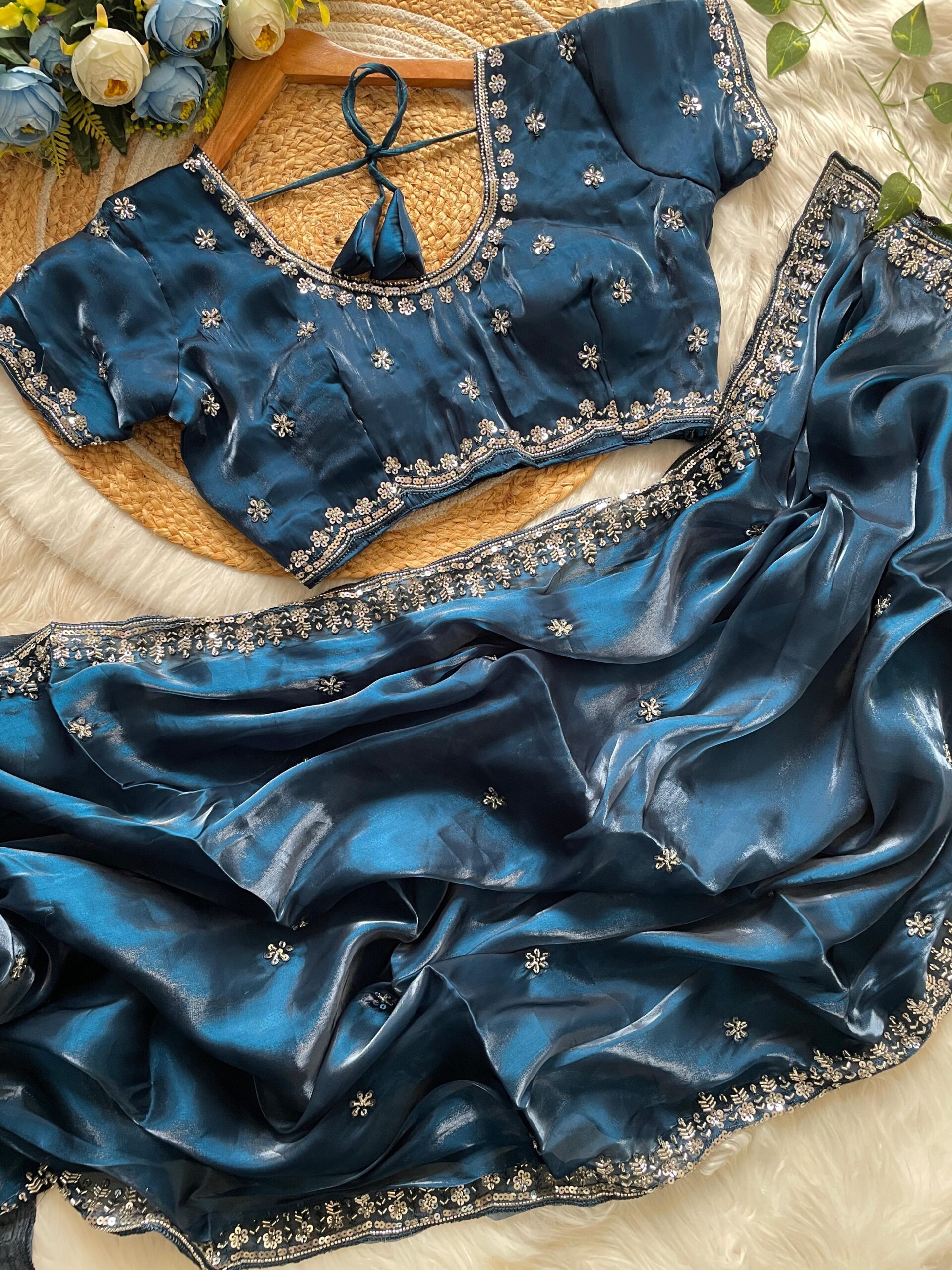 Pure Soft Zimmy Choo Silk Saree - Image 3