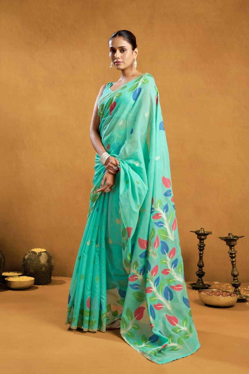 Jamdani Spun Cotton Saree - Image 2
