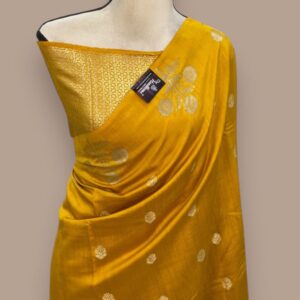 Fancy Banarasi Dyble Raw Mango Soft Silk Saree