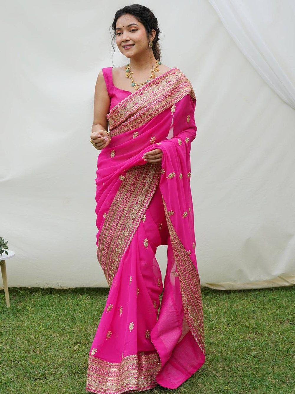 Pure Organza Handwork Saree