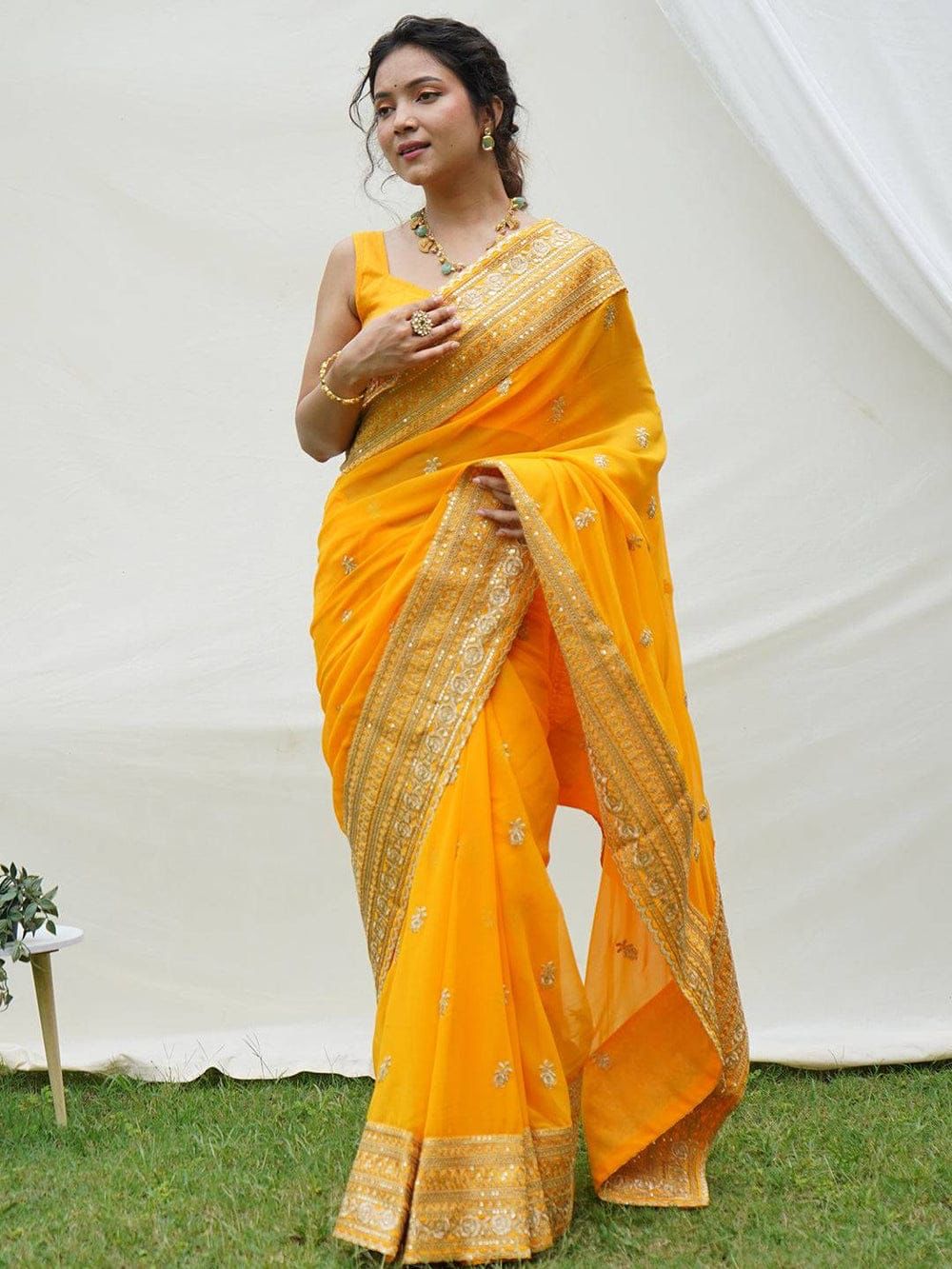 Pure Organza Handwork Saree - Image 2