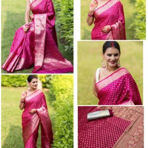 Soft Lichi Silk Saree with Rich Jacquard Work