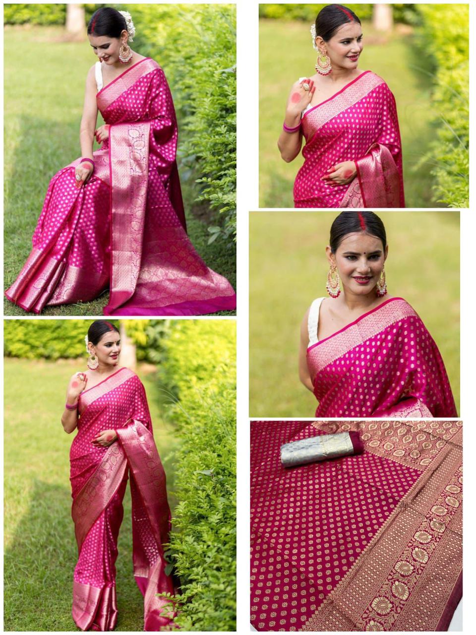 Soft Lichi Silk Saree with Rich Jacquard Work
