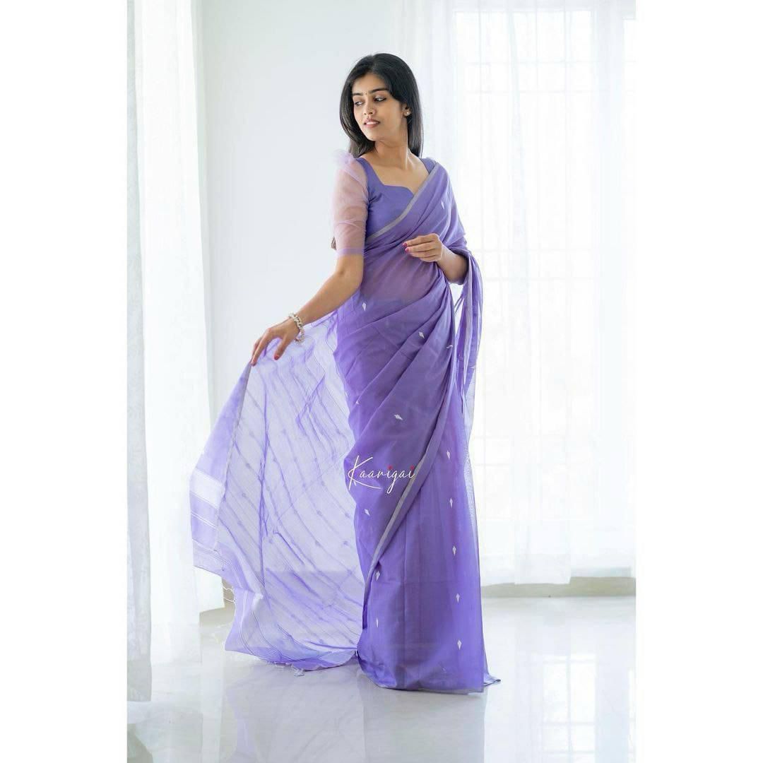 LINEN COTTON SILK SAREE - Image 3