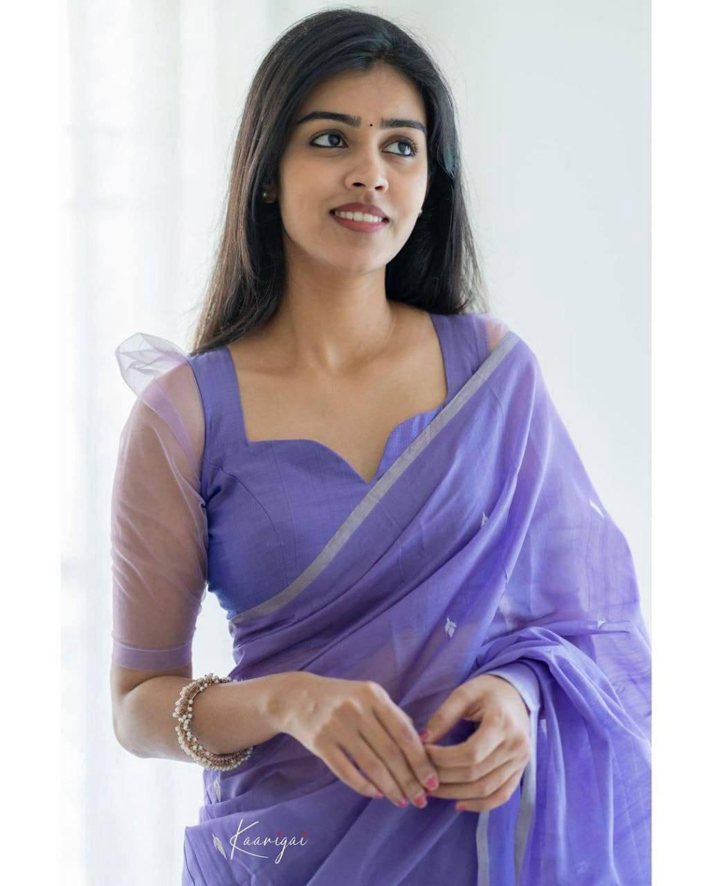 LINEN COTTON SILK SAREE - Image 4
