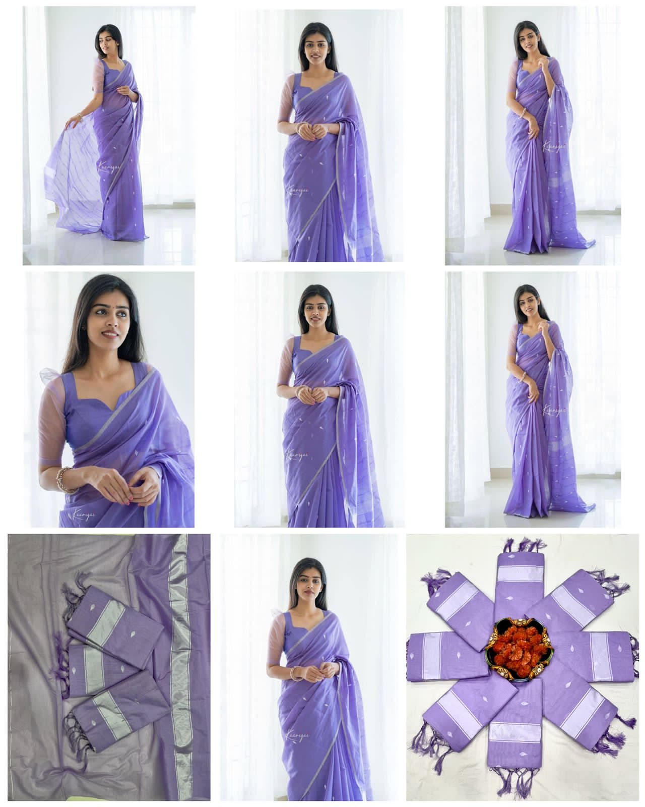 LINEN COTTON SILK SAREE - Image 6