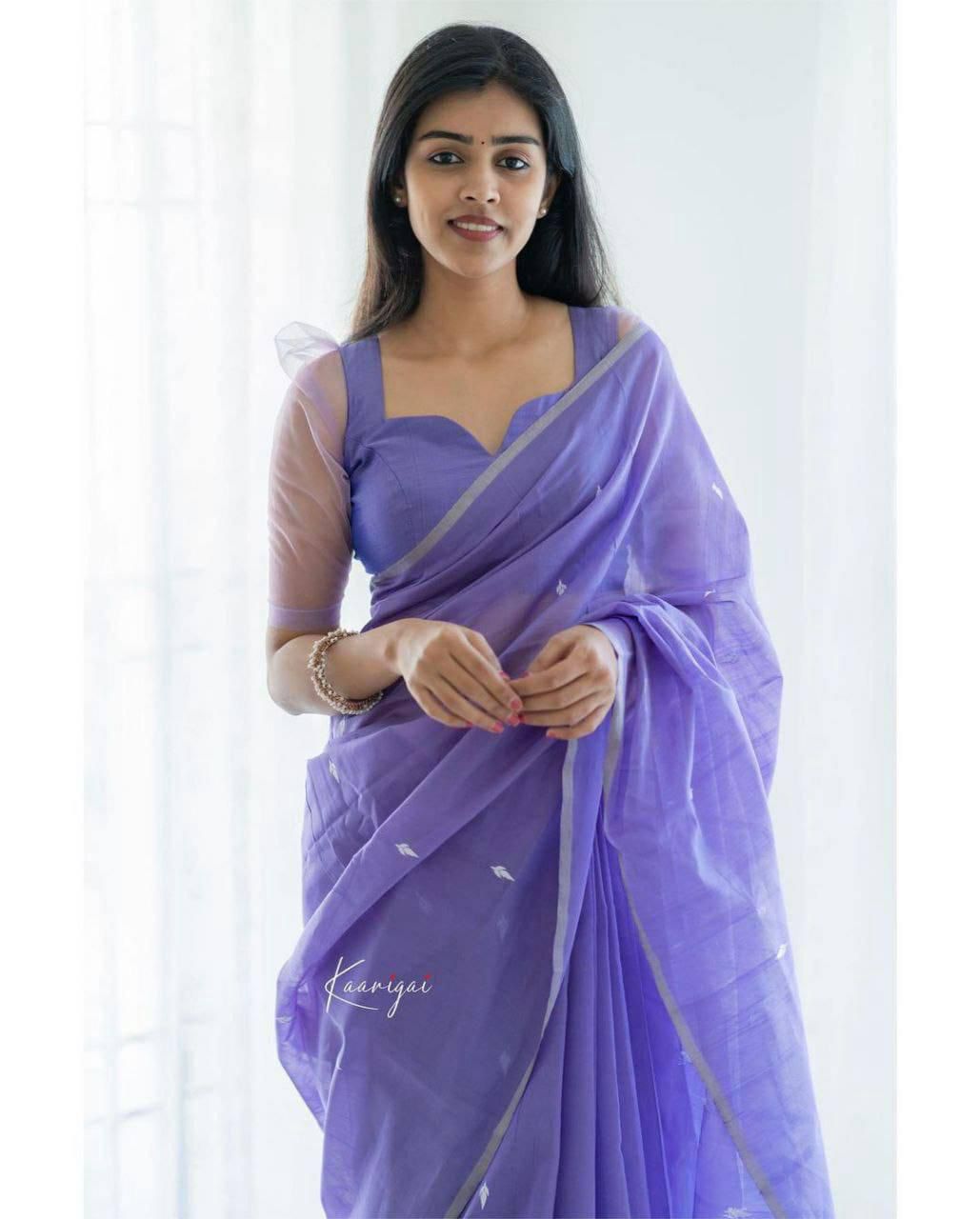 LINEN COTTON SILK SAREE - Image 7