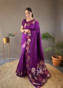 women's soft litchi silk saree