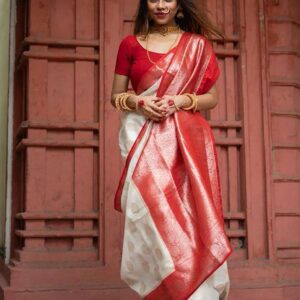 Women's Banarasi Style Pure Saree With Un-Stitched Blouse