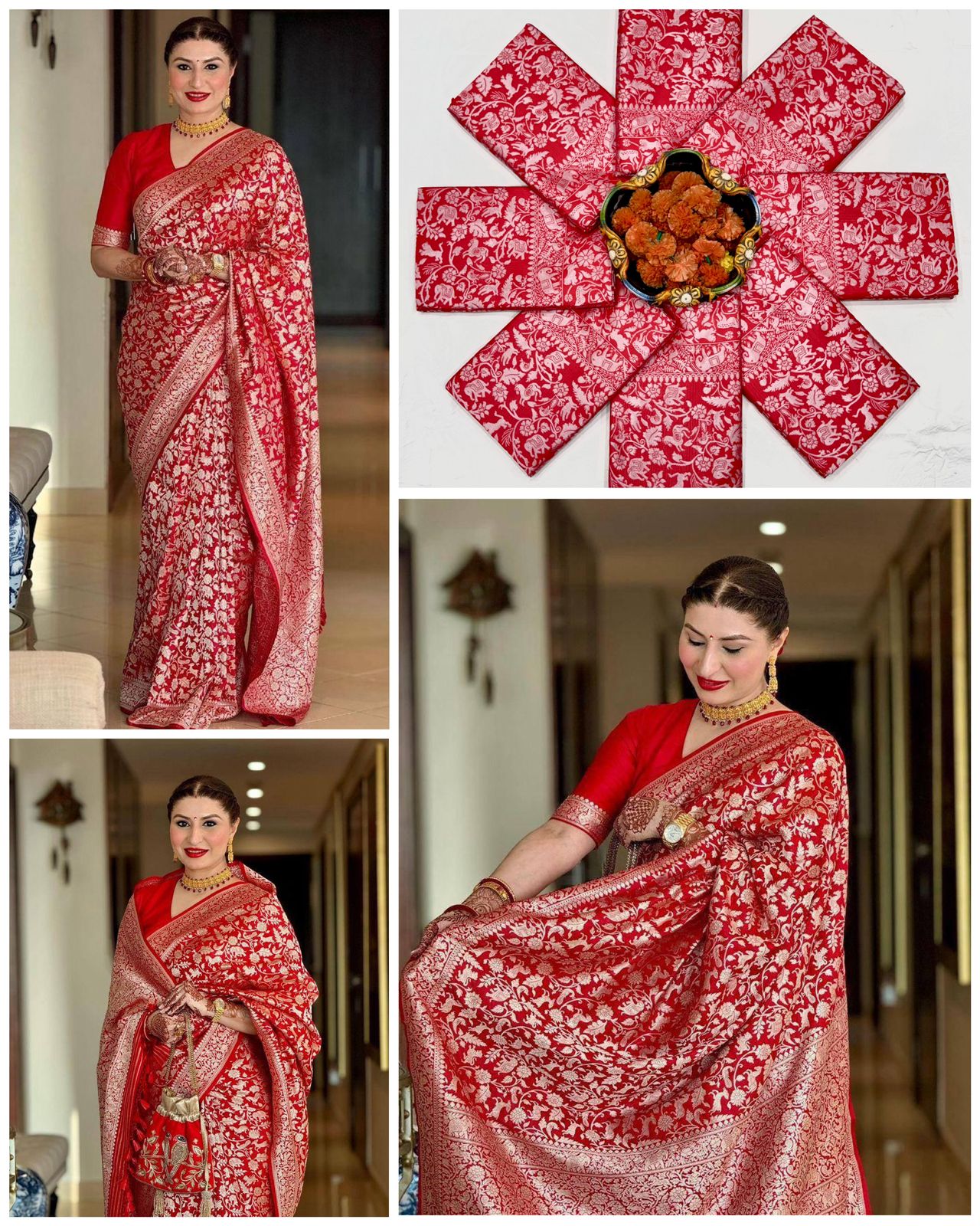 Women Banarasi Woven Saree with Unstitched Blouse Piece - Image 4
