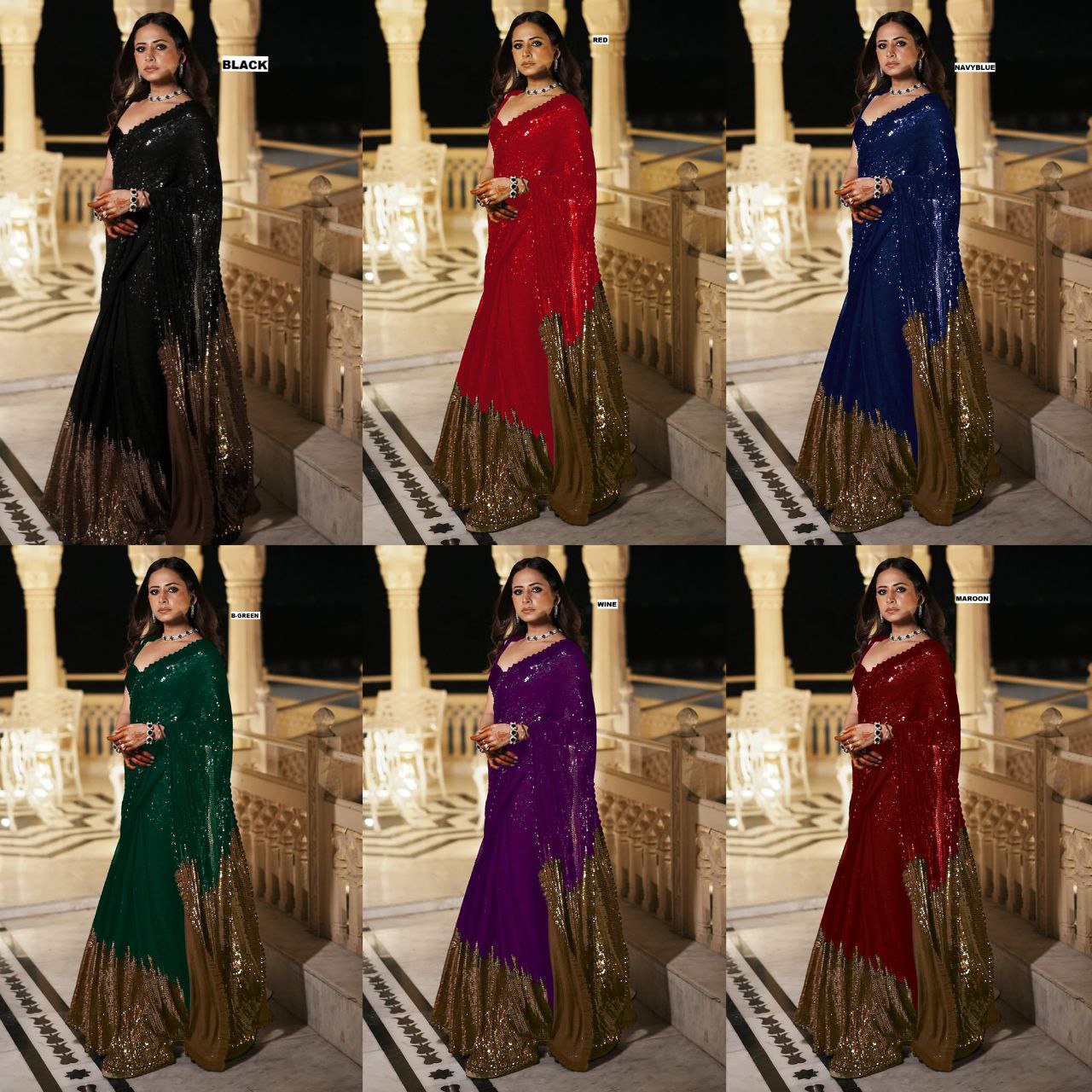 Georgette With Embroidery Work Saree - Image 7