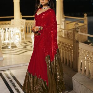 Georgette With Embroidery Work Saree