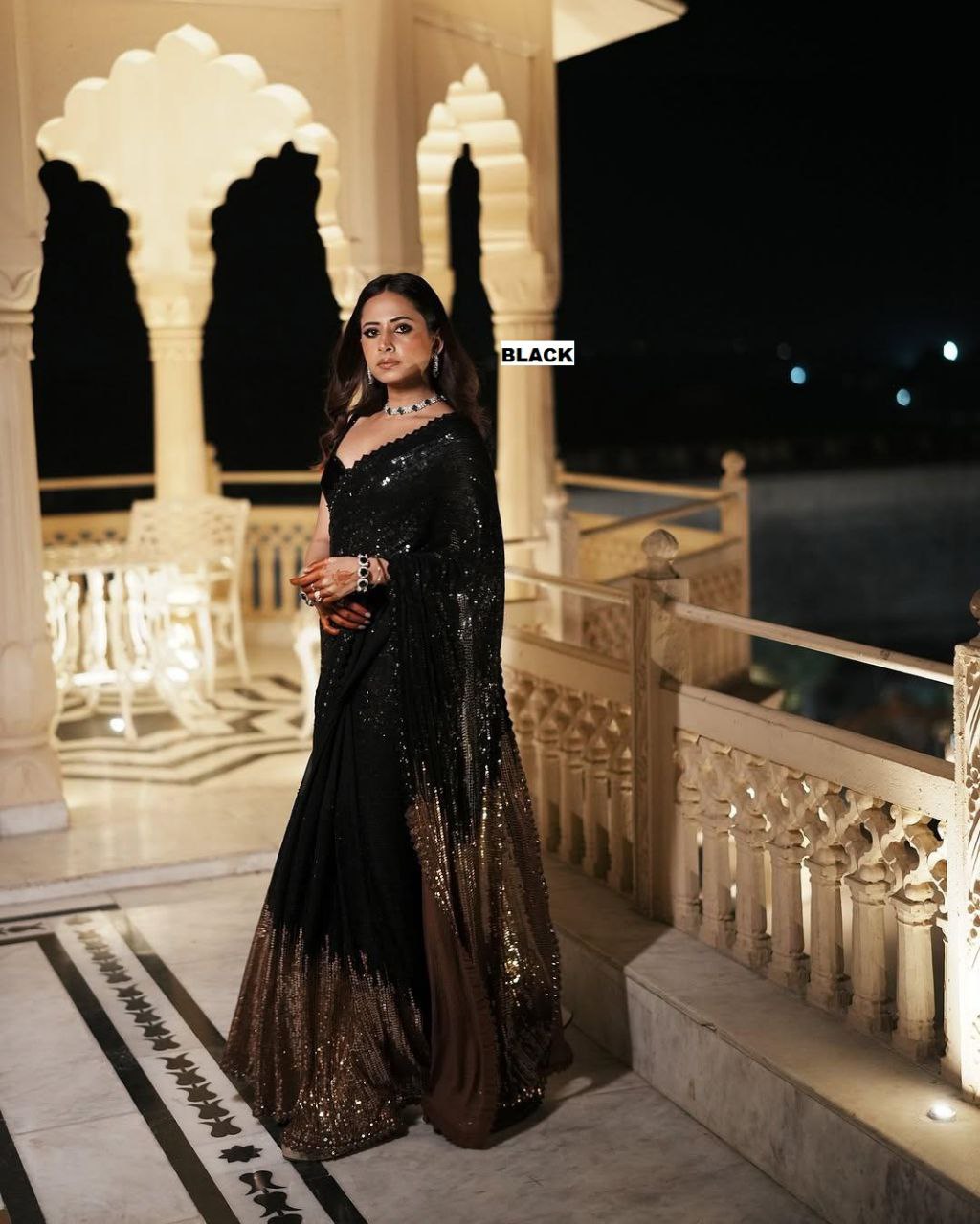 Georgette With Embroidery Work Saree - Image 2