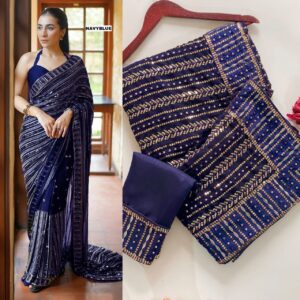 Sequin Georgette Partywear Saree